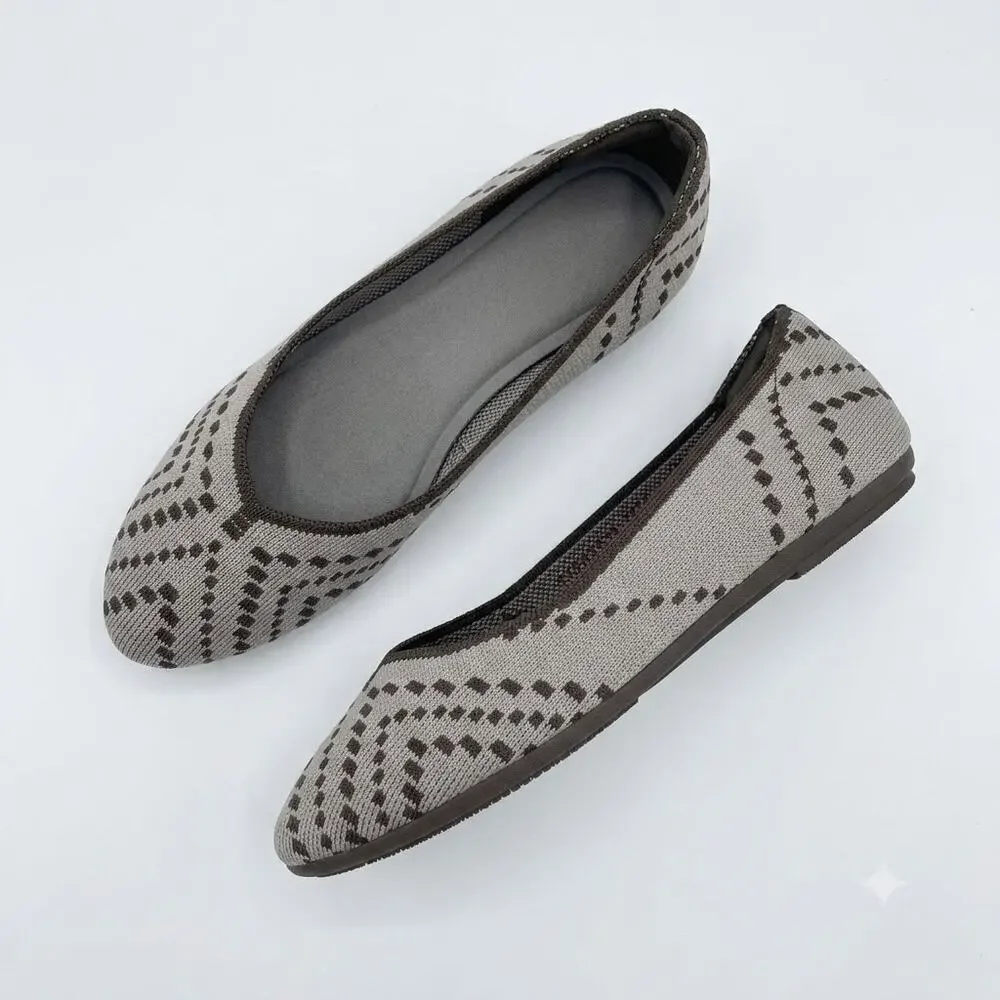 Skechers Cleo 2.0 Ballet Flat Slip On Foam Brown Comfort Womens 7.5